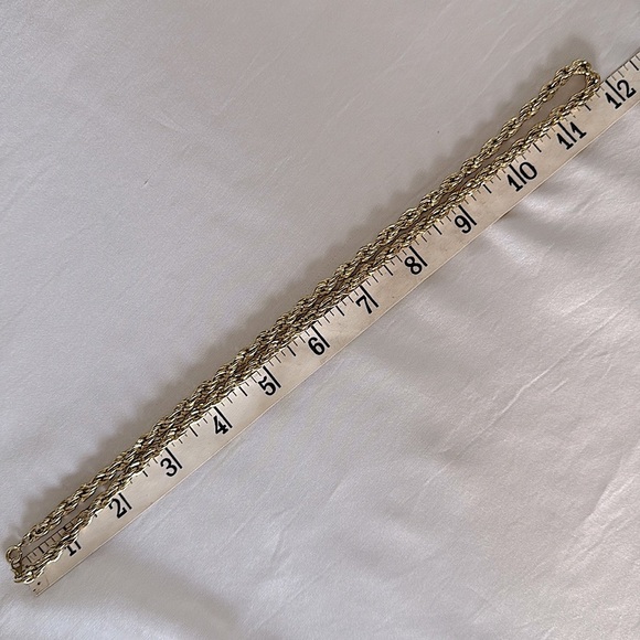 Vintage Gold Tone Rope Chain 24” Thick 3MM Necklace - Picture 3 of 12